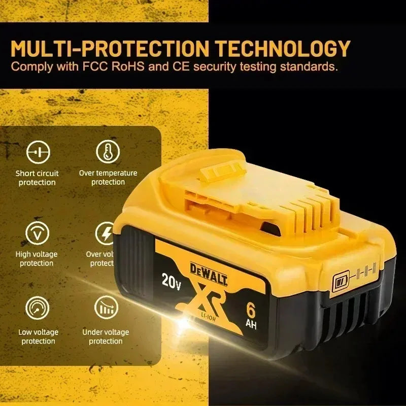 Q Original DeWalt 6Ah/5Ah/ 20V battery replaceable DCD887 DCD805 DCF860 Dcd796 DCG406 DCF880 DCF512 DCD805 power tools battery