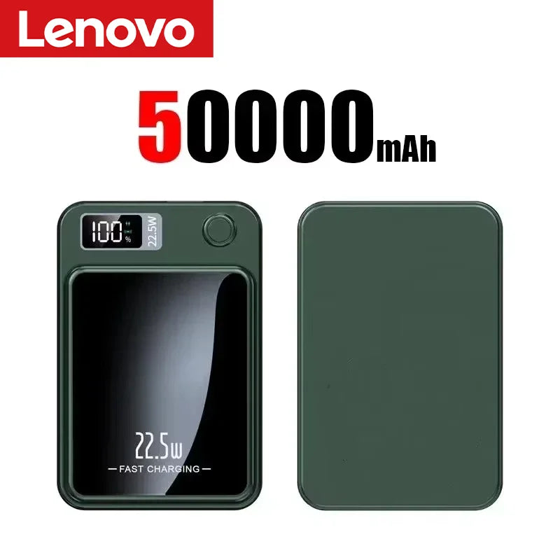 Lenovo Wireless Magnetic Power Bank 500000mAh 22.5w Super Fast Charging Portable External Battery Powerbank  For Iphone Samsung