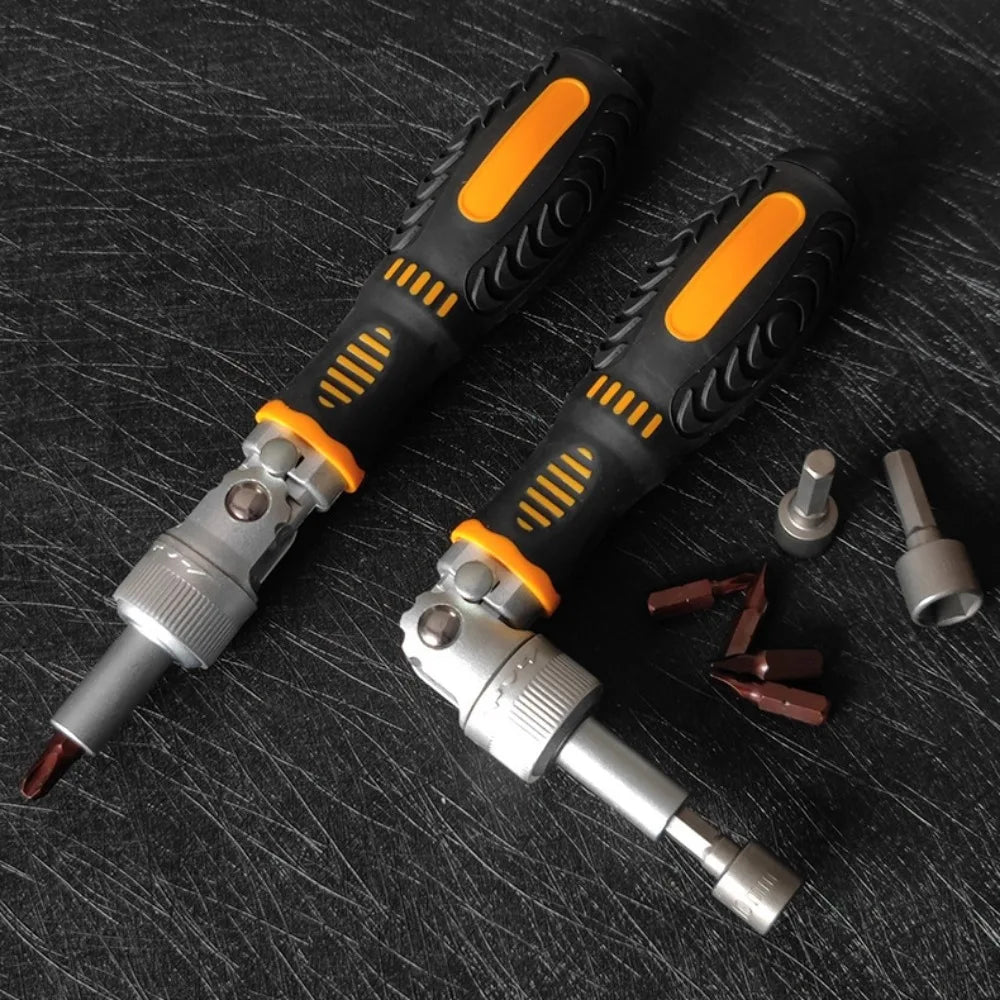 72-Tooth Ratchet two-way screwdriver Set bendable labor-saving screwdriver bit kit one-word cross Household maintenance tool