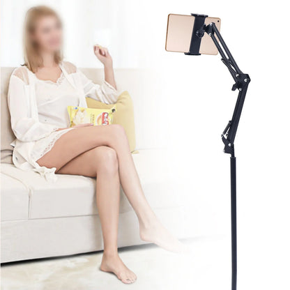 1.35M Height Tablet Stand Tripod Floor Holder Adjustable Tablet Mobile Phone Mount Lazy Frame Enlarged Square Base