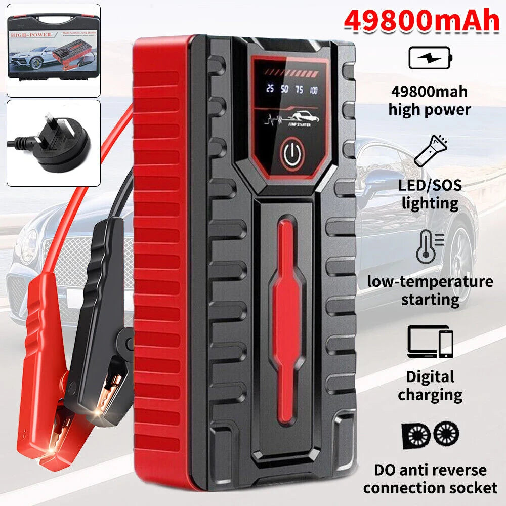 49800Mah Car Jump Starter Pack Booster Battery Charger Emergency Power Bank 12V