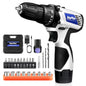Cordless Drill Driver Kit with Battery,2 in 1 Electric Screwdriver Driver Tool Kit 45 N.m, Dual Speed 3/8 Inch Keyless Chuck