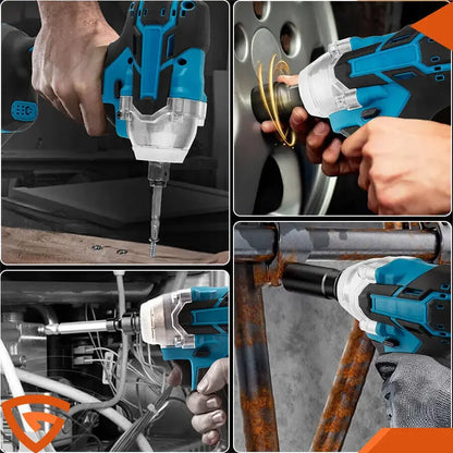 Heavy Duty 1/2" Cordless Electric Impact Wrench Impact Drill Gun Ratchet Driver