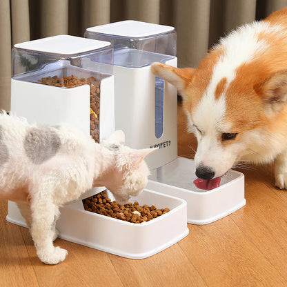 Voltsify 2-in-1 Automatic Pet Feeder & Water Dispenser Set, Non-Slip Base, Detachable for Easy Cleaning, Durable PP Plastic