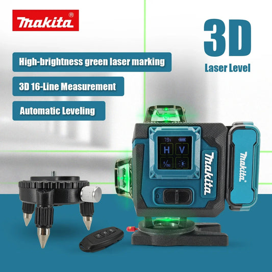 Makita Electric Tool 360-Degree X4 16-Line Outdoor Laser Level Self-Levelling Vertical Cross-Line Tool for Precision Measurement