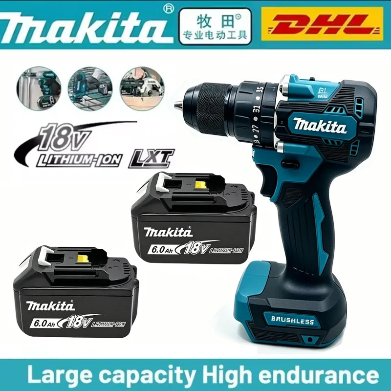 Original Makita Battery DDF487 Cordless Driver Drill Brushless Electric Impact Screwdriver Rechargeable  battery Power Tool