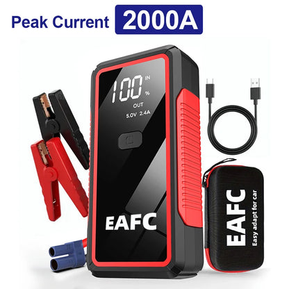 2000A/1200A High Power Car Battery Jump Starter Portable Car Battery Booster Charger Booster Power Bank Starting Device USB Port