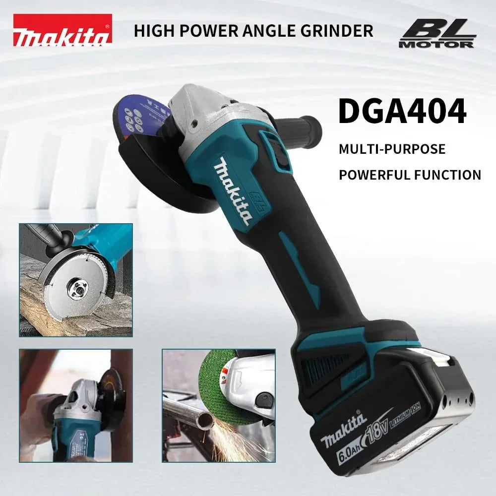 Makita DGA404 Cordless Brushless Angle Grinder Polishing Cutting Machine Electric Tool Compatible with 18V Battery 100mm/125mm
