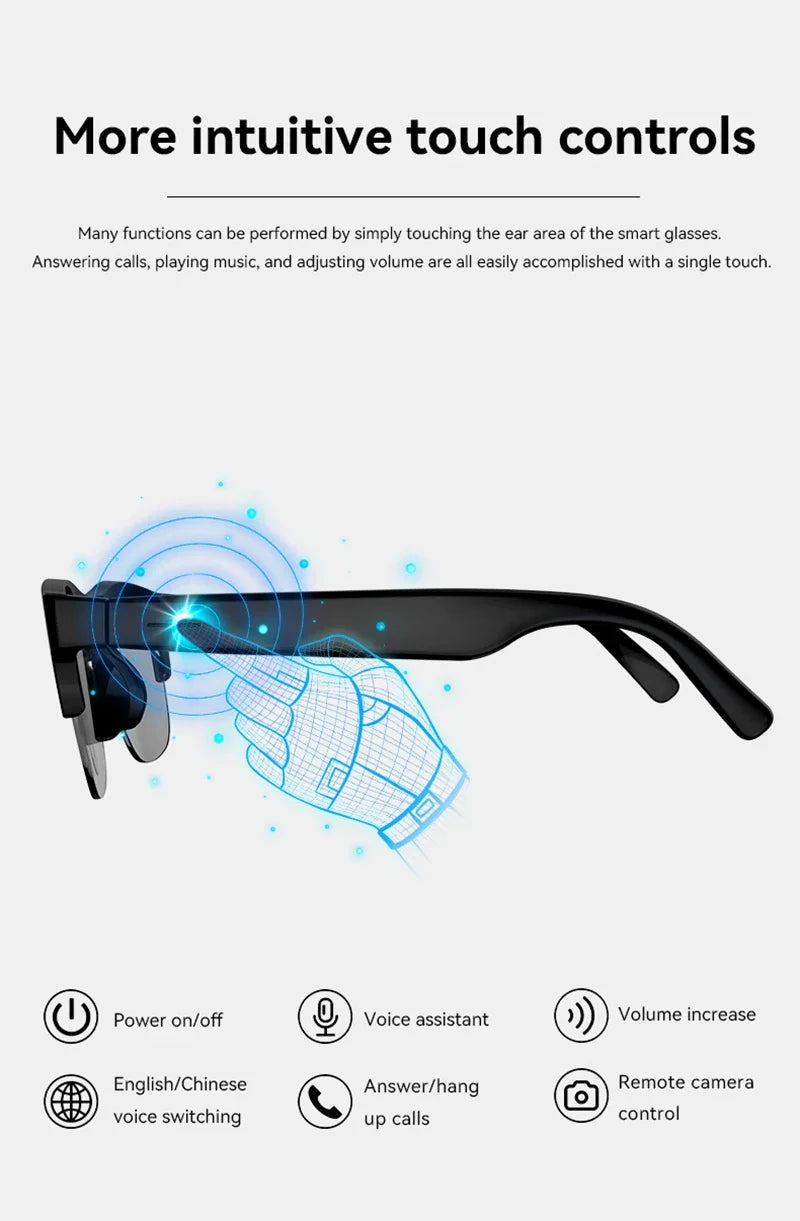 Lenovo 8K HD AI Smart Glasses AI Translation Hands-Free Calling AI Chat Logging Music Playback Smart Sunglasses for Men 2026 New