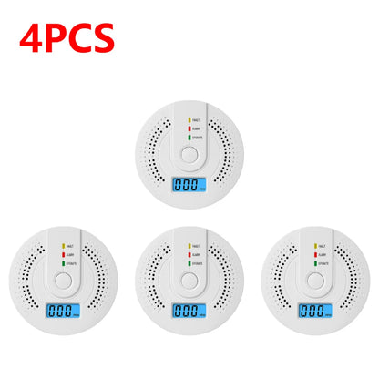 Digital Carbon Monoxide Detector Sound & Light Warning Sensor Battery Powered CO Gas Monitor Meter with LED Indicator Home Use