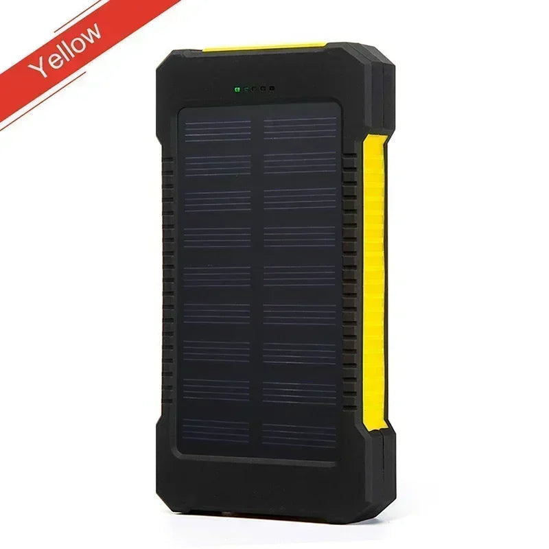 100000mAh Solar Power Bank External Battery Portable Charger Waterproof Powerbank W/ SOS Flashlight for IPhone Xiaomi Huawei