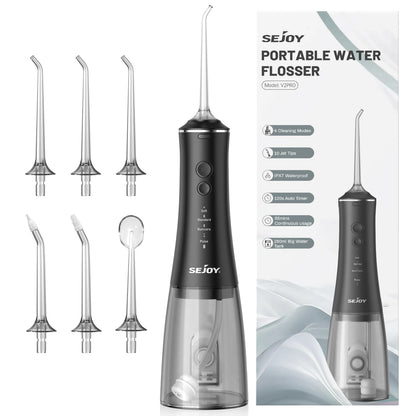 Sejoy Electric Water Flossers Oral Irrigator Rechargeable Portable Dental 4 Modes Water Tank Teeth 300ML Waterproof Cleaner