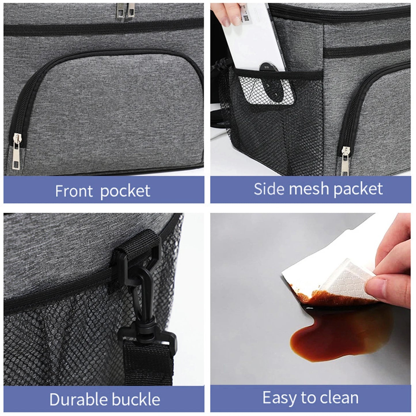 Thermal Insulated Lunch Bag with Adjustable Strap Food Storage Lunch Box Insulated Lunch Box Bag for Women Men Office Work