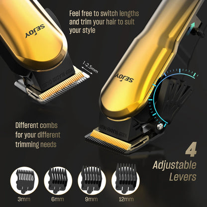 Sejoy Men's Hair Trimmer Multifunction Hair clippers for Body Head Hair Electric Beard Trimmer Shaver Rechargeable Grooming Kit