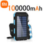 Xiaomi 200000mAh Power Bank Fast Charging Outdoor Large Capacity External Battery Solar PowerBank Flashlight For iPhone Samsung