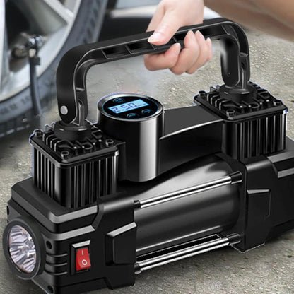12V 150PSI Air Compressor With LED Light Dual Cylinder Heavy Duty Tire Inflator Car Electric Air Pump Car Electric Air Pumps New