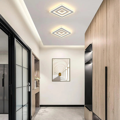 Modern Square LED Ceiling Light,28W Acrylic Ceiling Lamp,White Ceiling Chandelier for Bedroom,Living Room Warm Light 3000K
