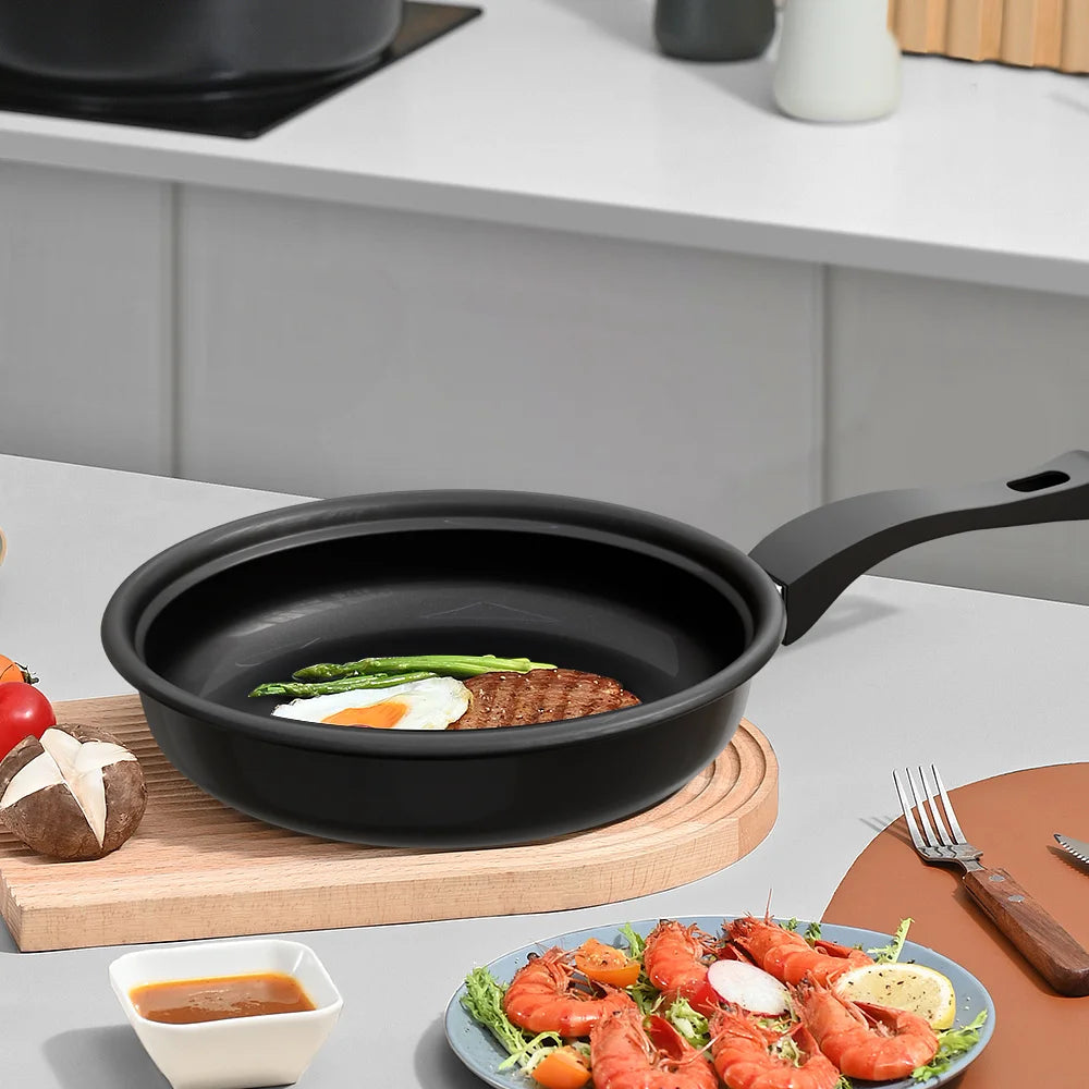 13pc Cookware Set Kitchen Pots and Utensils Set Non-Stick Frying Pan/Soup Pot/Saucepan Suitable for gas induction cooktops