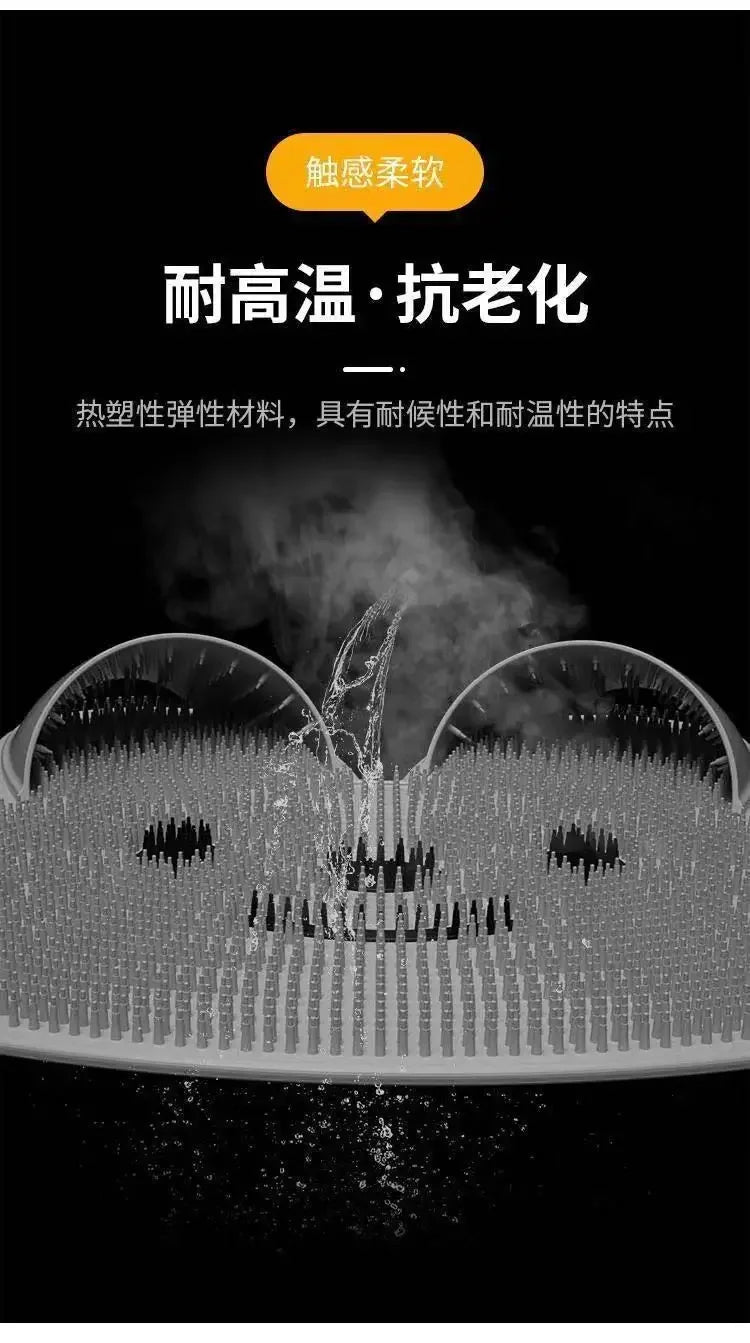 Rabbit Anti Slip Bath Mat Circular Massage Design Back Suction Cup Scrubber Foot Back Shower Anti Fall Device Bathroom Supplies