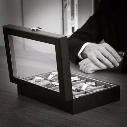 12PCS Watch Box Jewelry Storage Box Men Women Watch Case Holder Organizer Leather Watch Display Case Packaging Box
