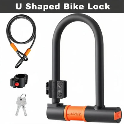 1.2m Bicycle Lock U Shaped Bike Security Steel Cable Anti-Theft Motorcycle Mtb Road Bike Lock Rope Cable Cycling Accessories