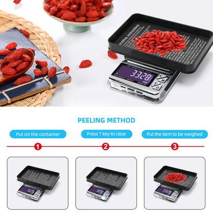 Digital Jewelry Scale High Precision 200g/1000gx0.01g Accuracy Smart Counting Gem Food Balance Kitchen Pocket Scales USB Charge