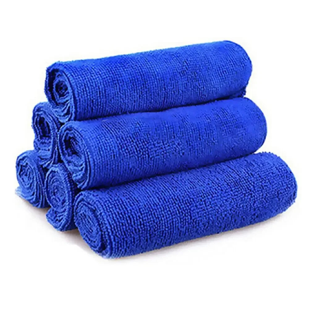 10Pcs Car Cleaning Detailing Soft Cloth Bulk Towels Microfibre Polish Clean Blue
