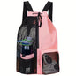 Women Travel Swimming Bag Mesh Drawstring Backpack with Wet Pocket Multipurpose Beach Backpack for Swimming Gym Workout Gear