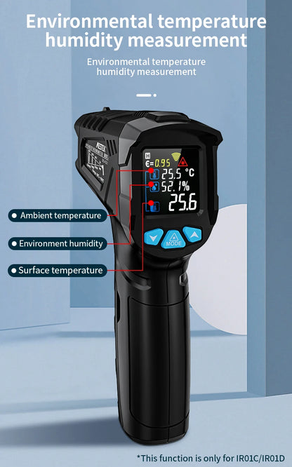 Digital Infrared Thermometer -50 to 800℃ Laser Thermometer -58 to 1472℉ Temperature Meter Digital Thermometer Backlight Alarm