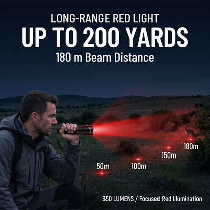 UltraFire C8 Red Light Flashlight Powerful Professional Tactical Hunting FlashLights Coyote Night Vision Lamp for Astronomy