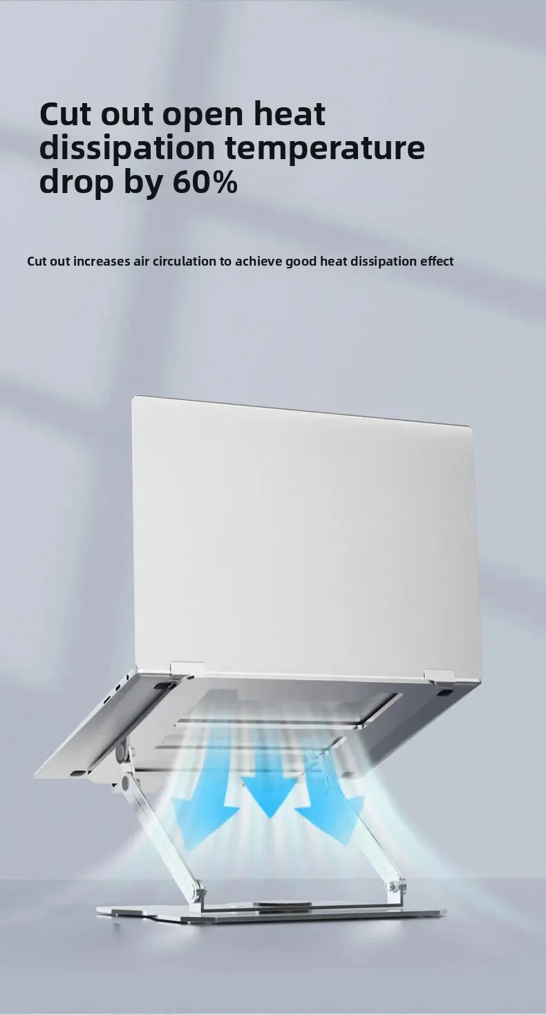 No-Install Notebook Tablet Stand Foldable Alloy Heat Sink Rotatable Display Elevation Frame Lightweight Portable Computer Holder