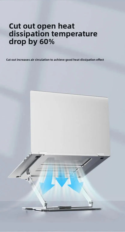 No-Install Notebook Tablet Stand Foldable Alloy Heat Sink Rotatable Display Elevation Frame Lightweight Portable Computer Holder