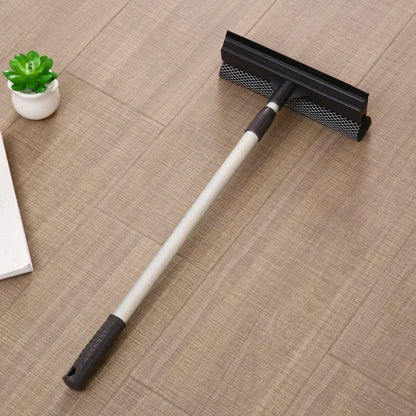 1pc Glass Cleaning Brush 2-in-1 Telescopic Pole Car Window Floor Cleaning Brush Glass Scraper Household Cleaning Tool
