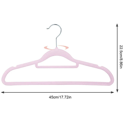 20pcs Durable Flocking Dry Hanger, Household Clothes Drying Rack No Trace Anti-slip, Space Saving, 360°swivel Hook