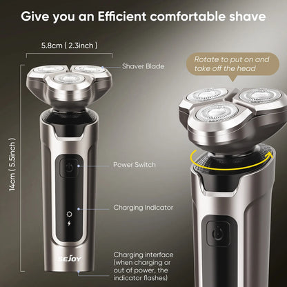 Sejoy 5 in 1 Electric Razor Shaver Barber for Men Rechargeable with Beard Trimmer Portable Shavers for Travel