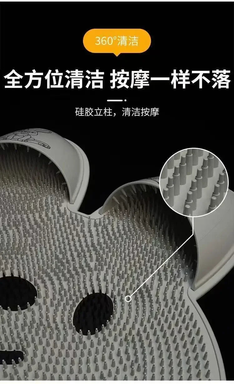 Rabbit Anti Slip Bath Mat Circular Massage Design Back Suction Cup Scrubber Foot Back Shower Anti Fall Device Bathroom Supplies