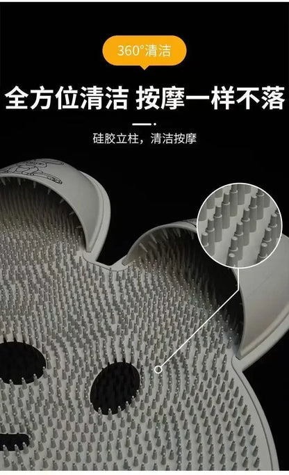 Rabbit Anti Slip Bath Mat Circular Massage Design Back Suction Cup Scrubber Foot Back Shower Anti Fall Device Bathroom Supplies