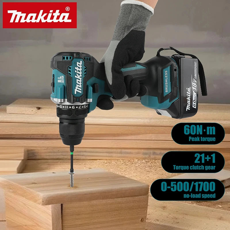 Original Makita Battery DDF487 Cordless Driver Drill Brushless Electric Impact Screwdriver Rechargeable  battery Power Tool
