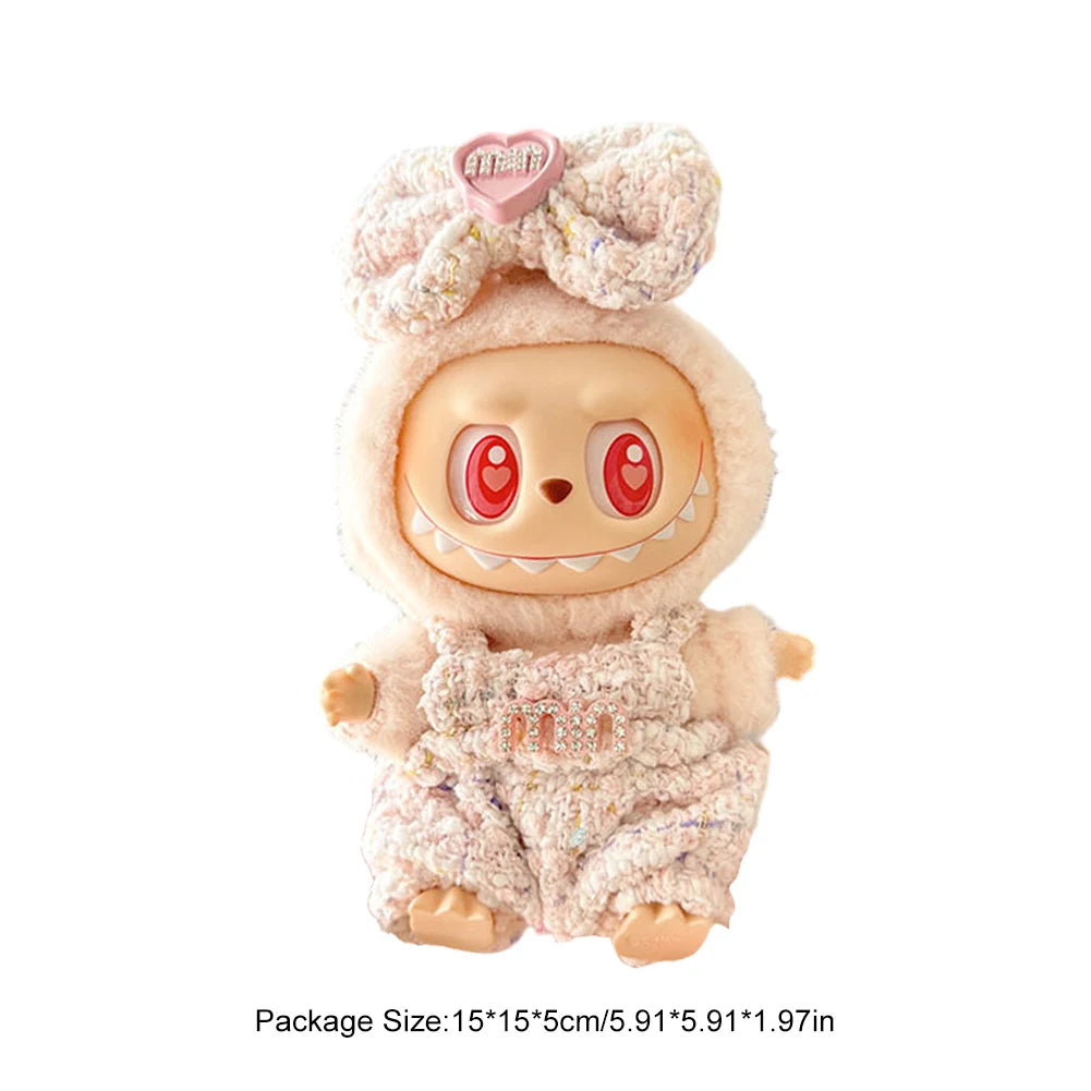 Mini Plush Doll'S Clothes Cute Outfit Accessories For Labubu V1 V2 Korea Kpop Idol Dolls Goose Dinosaur Macaron Clothing Gifts