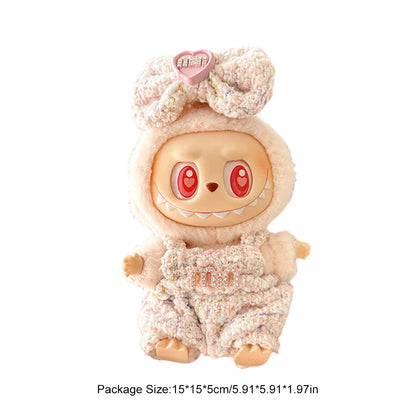 Mini Plush Doll'S Clothes Cute Outfit Accessories For Labubu V1 V2 Korea Kpop Idol Dolls Goose Dinosaur Macaron Clothing Gifts