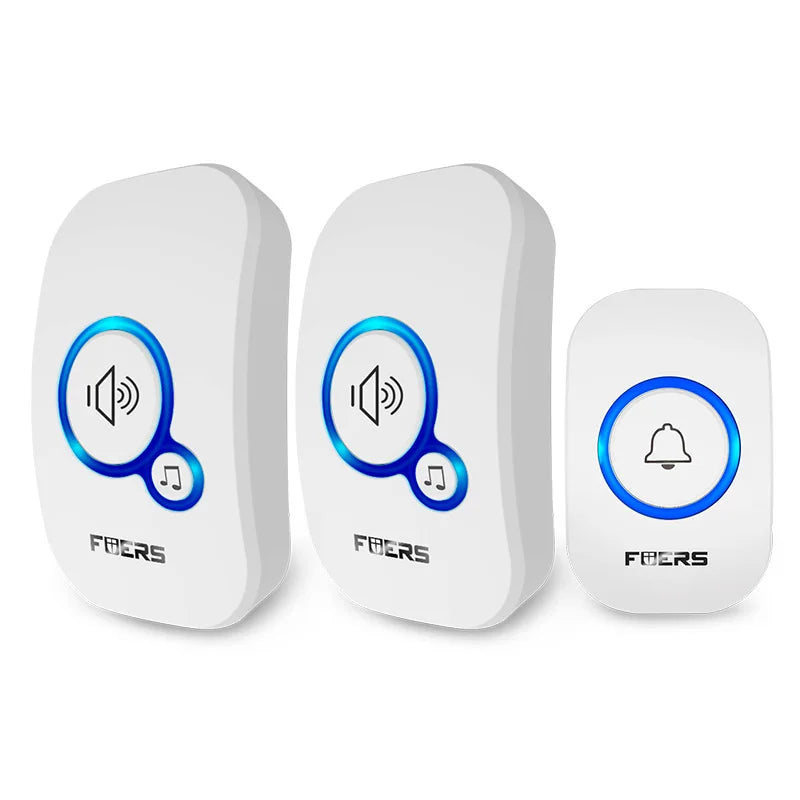 Fuers Wireless Doorbell Waterproof Welcome Chime Home Door Bell Intelligent 32 Songs Smart Alarm With Battery For Store Hotel