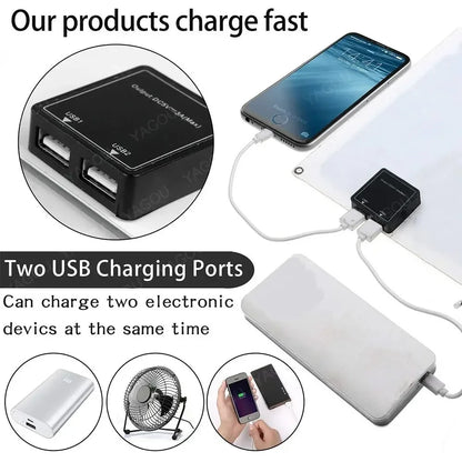 30W-40W Solar Charger Waterproof Portable Dual USB 5V Fast Charging for Camping Hiking Emergency Power Bank - EESBAO