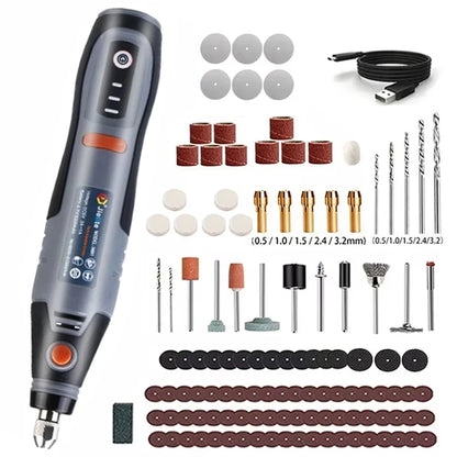 JANGKLIFE USB Cordless Rotary Tool Dremel Mini Drill Engraving Pen Electric Mini Wireless Drill with Accessories DIY Set