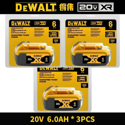 100% Original DeWalt 20V 6Ah 5Ah Battery Power Tool Replacement for DeWalt DCB206 DCB205 DCB202 DCB200 18V 20V Power Tool