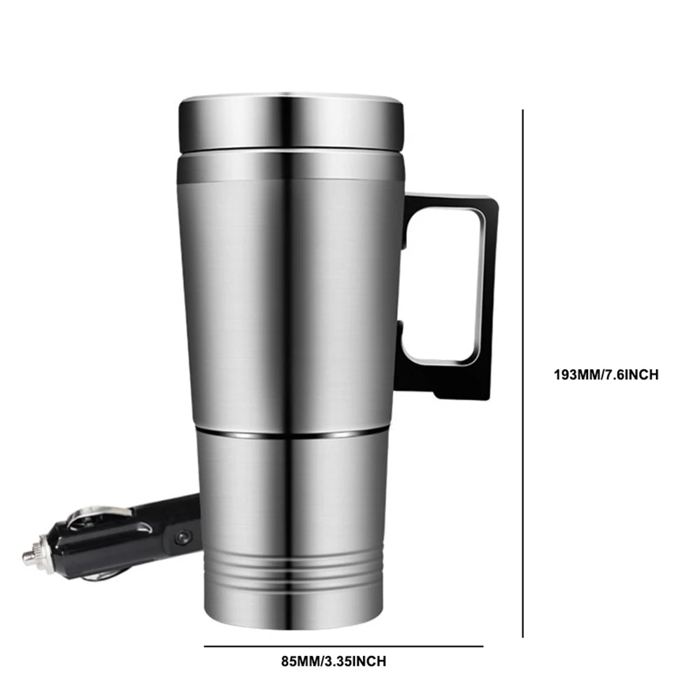 Car Electric Heating Cup Travel Electric Kettle Electric Heating Car Kettle 300ML Water Coffee Milk Thermal Mug Stainless Steel