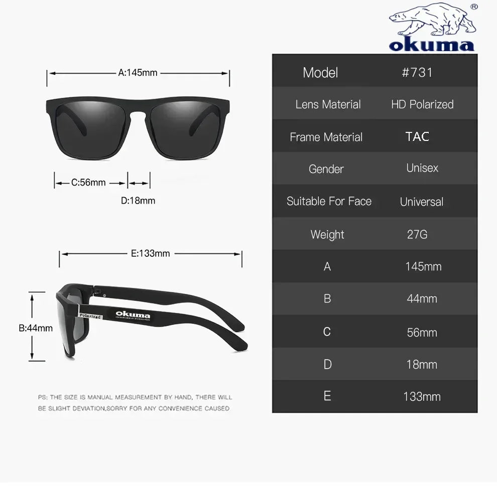 Okuma Polarized Fishing Glasses, UV Protection Outdoor Fishing Sunglasses with Case, Limited Time Discount Fishing Eyewear for A