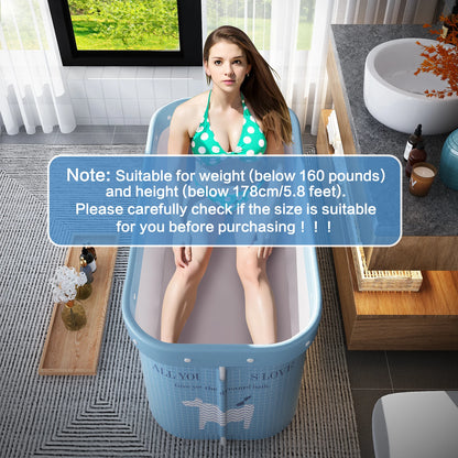 Portable Bath Adult Non-Inflatable Foldable Bathtub Standing Soaking Bath Tub For AdultsIdeal For Hot Bath