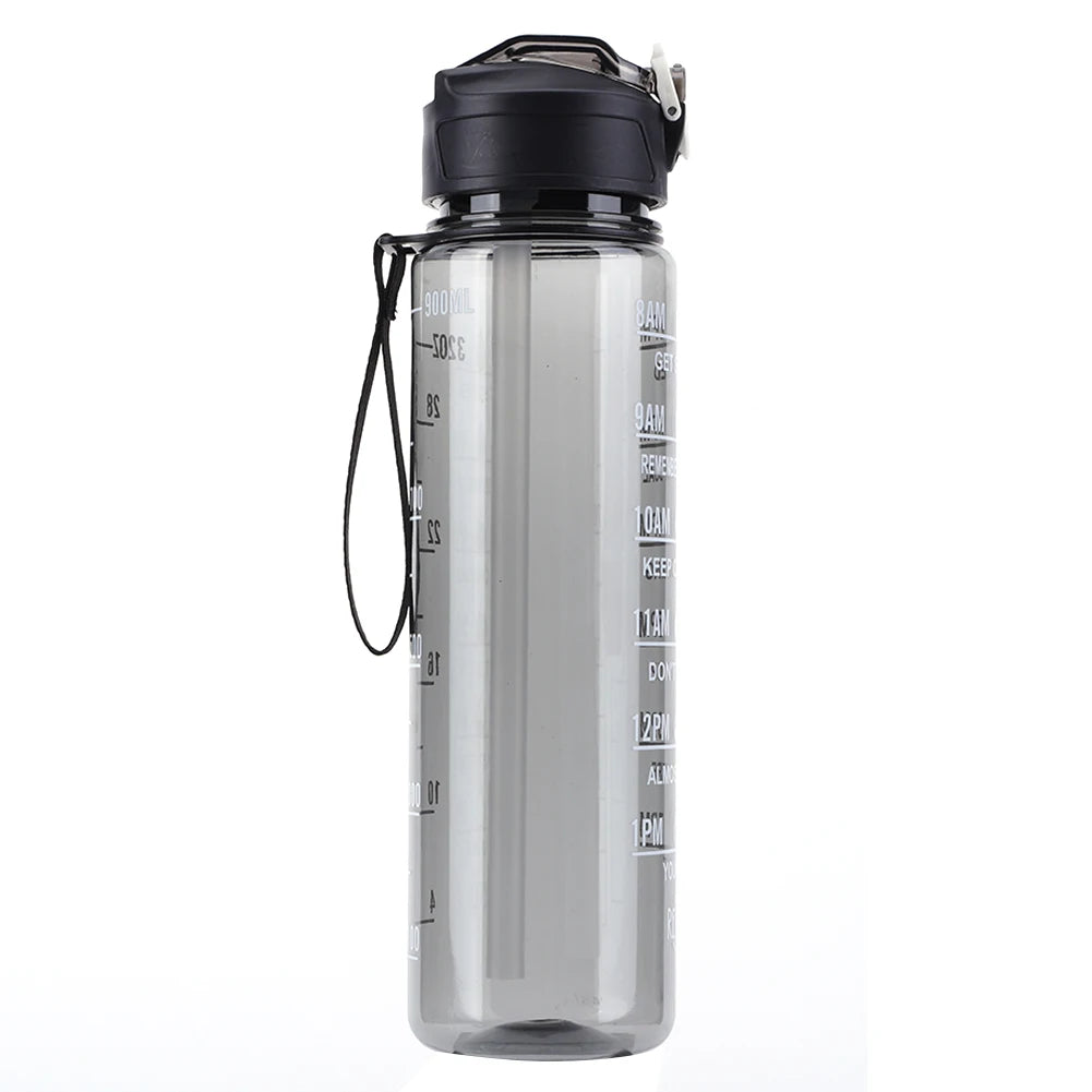 900ml Portable Drinking Cup with Straw & Handle Outdoor Travel Bottle Large Capacity Motivational Drinking Bottle for Boys Girls