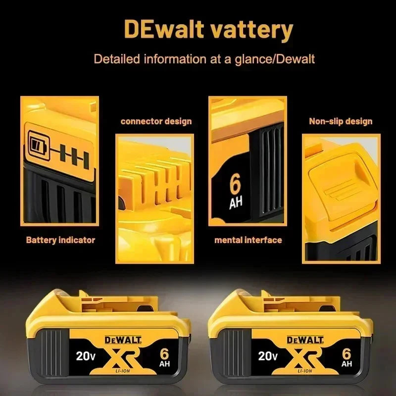 100% Original DeWalt 20V/60V 2.0Ah-9.0Ah MAX Battery Power Tool Replacement For DCB184 DCB181 DCB182 DCB200 Battery.