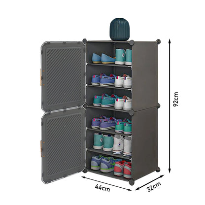 Multi-Tier Adjustable Shoe Storage Cabinet with Doors